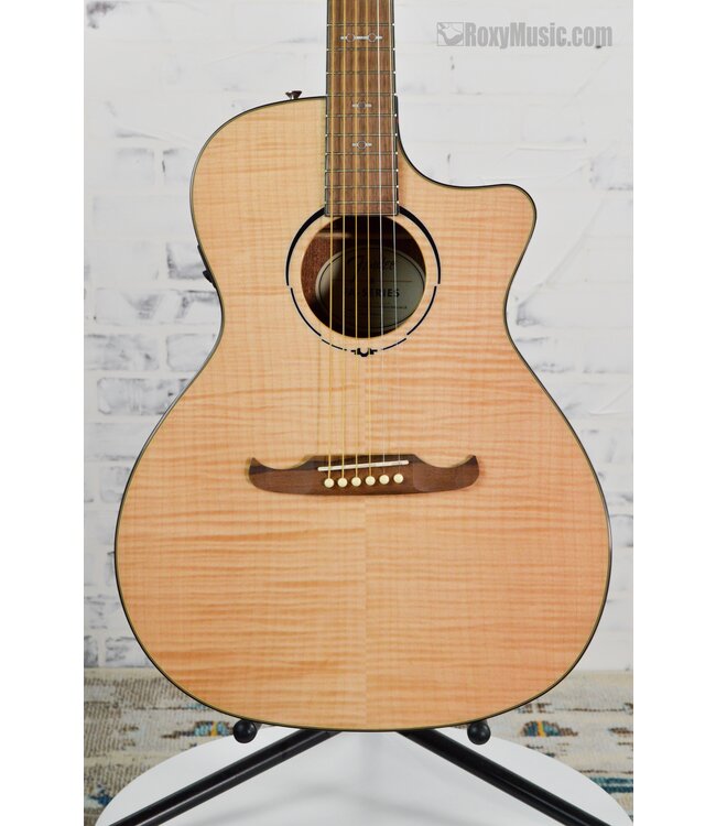 FA345CE Auditorium Flame Acoustic Electric Guitar - Natural