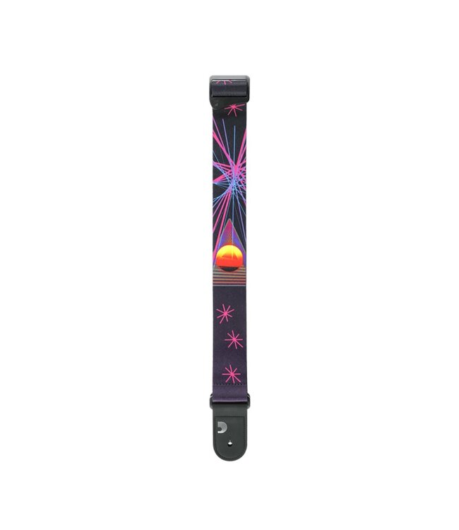 D'Addario Outrun Polyester Guitar Strap - Neon Star