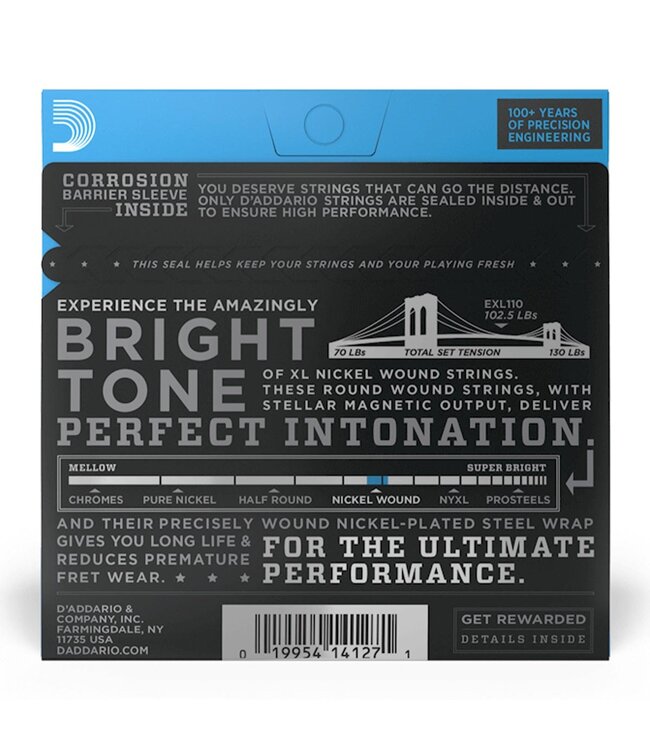 D'Addario EXL110 XL Electric Guitar Strings - .010-.046 Regular Light