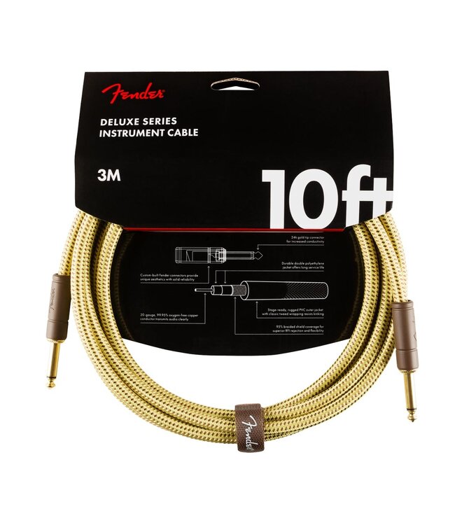 Fender Deluxe Series Instrument Cable - 10-Foot Tweed