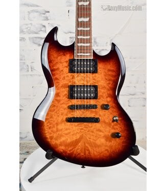 ESP LTD Viper 256 Dark Brown Sunburst Maple Quilt Top HH JTBFB Electric Guitar