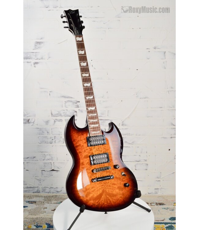 VIPER 256 HH ELECTRIC GUITAR MAPLE QUILT TOP DARK BROWN SUNBURST