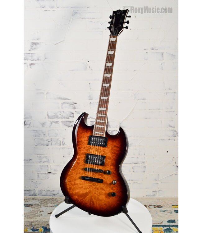 VIPER 256 HH ELECTRIC GUITAR MAPLE QUILT TOP DARK BROWN SUNBURST