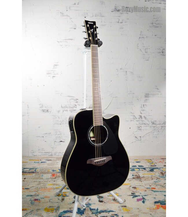 Yamaha FGX830CBL Cutaway Dreadnought Acoustic Electric Guitar - Black