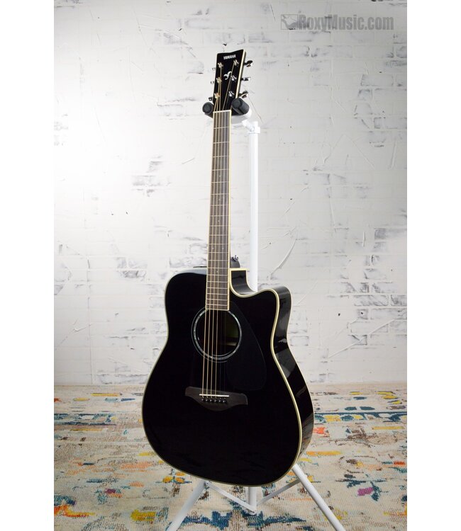 Yamaha FGX830CBL Cutaway Dreadnought Acoustic Electric Guitar - Black
