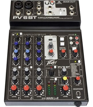 Peavey Peavey PV6BT 6 Channel Compact Mixer with Bluetooth
