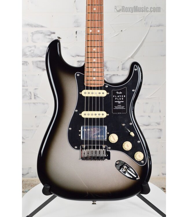 Player Plus Stratocaster HSS Electric Guitar - Silverburst with Pau Ferro Fingerboard