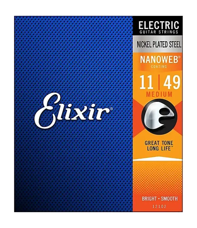 Elixir Strings 12102 Nanoweb Electric Guitar Strings - .011-.049 Medium