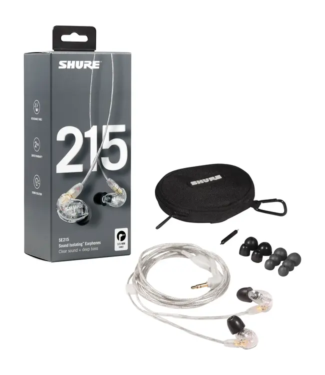 Shure SE215 Professional Sound Isolating Earphones - Clear