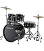 Ludwig Accent Drive 5-Piece Complete Drum Set With Wuhan Cymbals - Black Sparkle