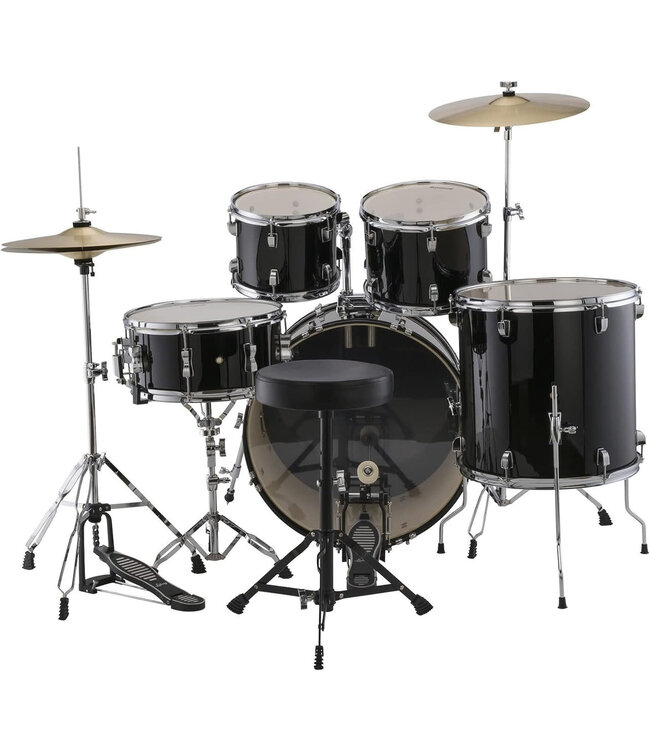 Accent Drive 5-Piece Complete Drum Set With Wuhan Cymbals - Black Sparkle