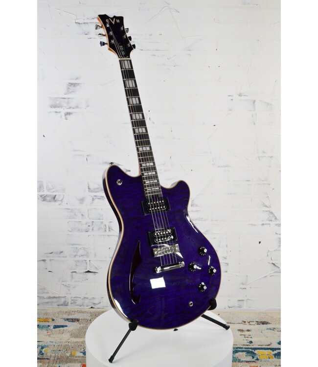 SA-126 Special Quilted Maple Semi-hollowbody Electric Guitar - Trans Purple
