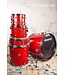 Ludwig Accent 5-piece Complete Drum Set with 22 inch Bass Drum and Wuhan Cymbals - Red Sparkle