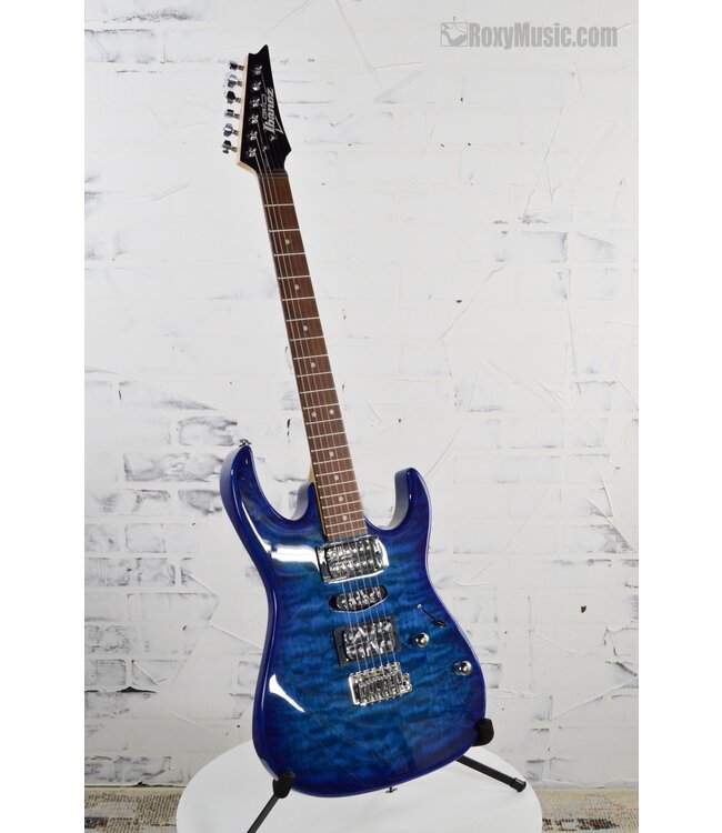 Gio GRX70QA Transparent Blue Burst Electric Guitar