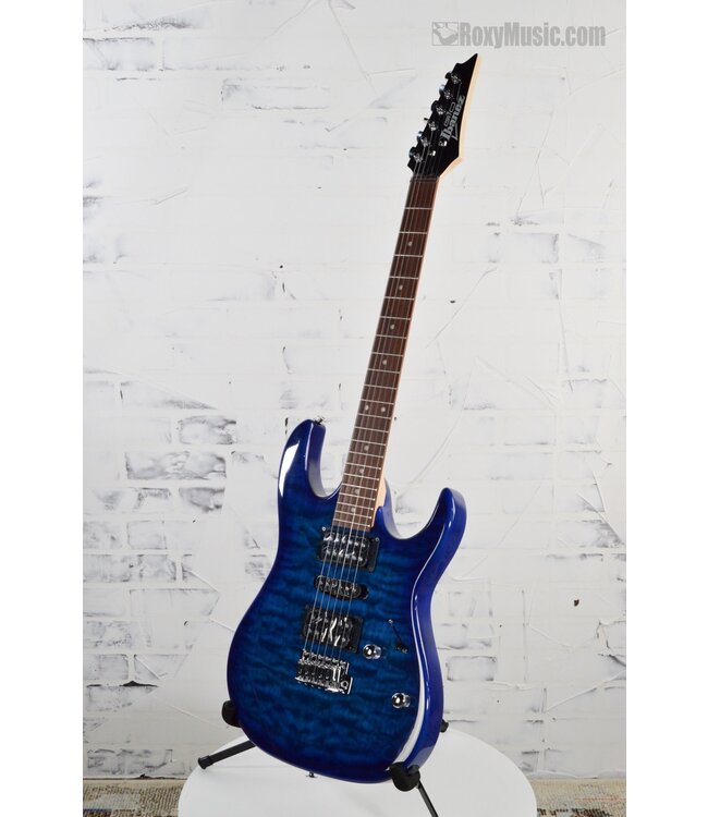 Gio GRX70QA Transparent Blue Burst Electric Guitar