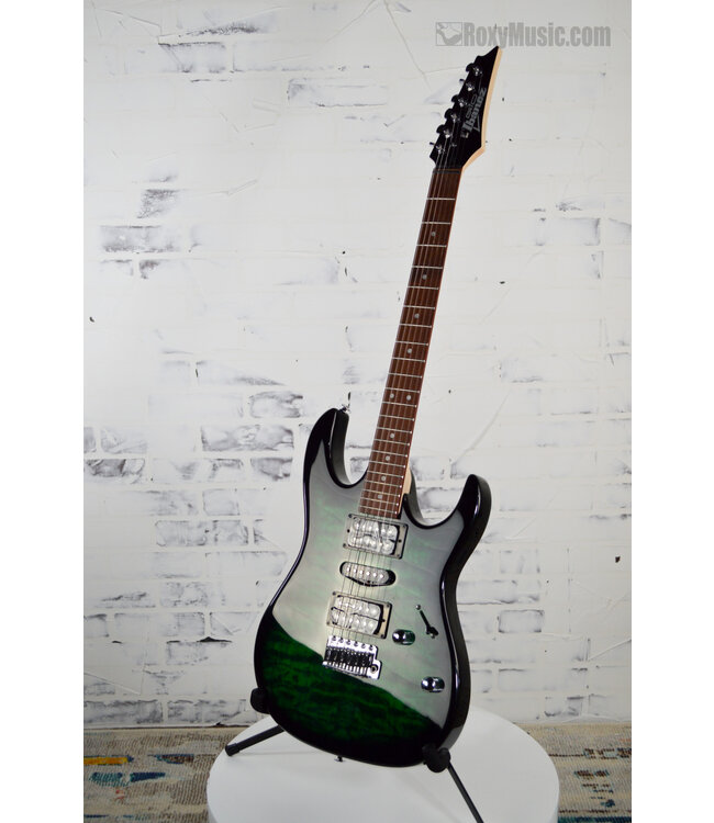 Gio GRX70QA Electric Guitar - Transparent Emerald Burst