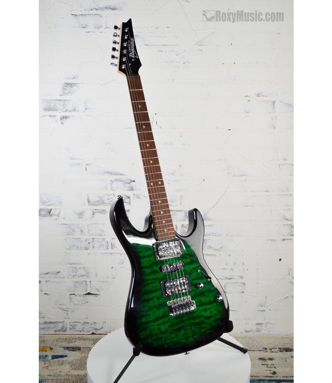 Gio GRX70QA Electric Guitar - Transparent Emerald Burst