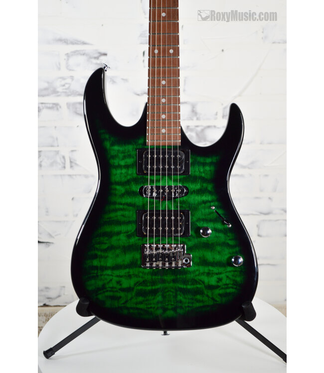 Gio GRX70QA Electric Guitar - Transparent Emerald Burst