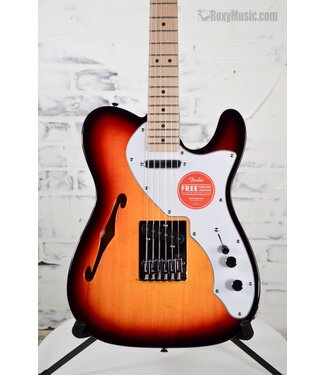 Squier Affinity Series Telecaster Thinline Electric Guitar - 3-Tone Sunburst with Maple Fingerboard