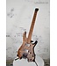 Q52Pbabs Quest Antique Brown Stained Headless Electric Guitar with Soft Case