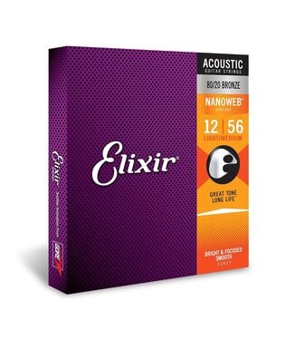 Elixir Elixir Light/Medium Nanoweb 80/20 Acoustic Guitar Strings 12-56