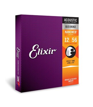 Elixir Elixir Strings 11077 Nanoweb 80/20 Acoustic Guitar Strings - .012-.056 Medium Light