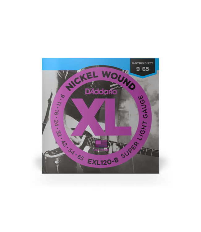 D'Addario Electric Guitar 8 String Set Super Light 9-65