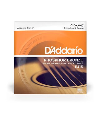 D'Addario D'Addario Coated Phosphor Bronze Acoustic Guitar Strings EXP15 Extra Light - 10-47