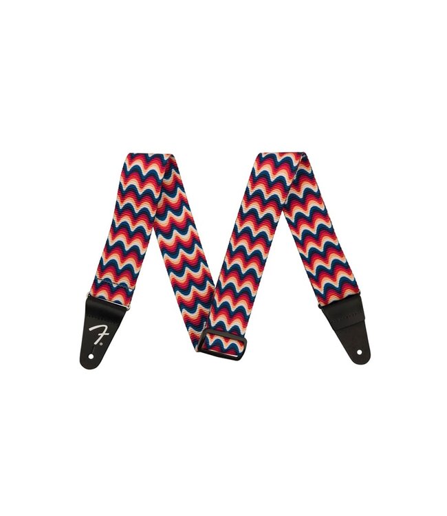 Fender Retro Poly Guitar Strap - Ripple Red