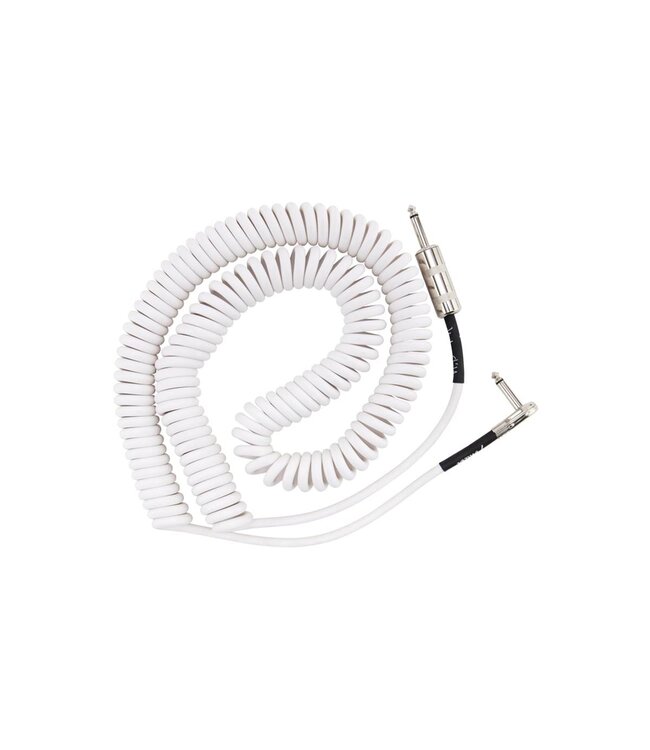 Fender Jimi Hendrix Voodoo Child Guitar/Instrument Cable - Straight to Right Angle - 30 foot White