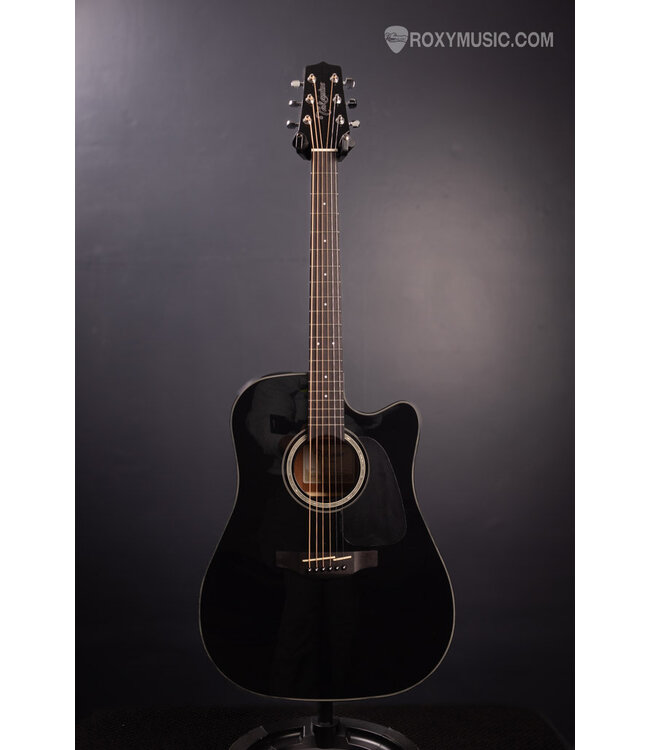 GD30 Cutaway Black Dreadnought Acoustic Electric Guitar