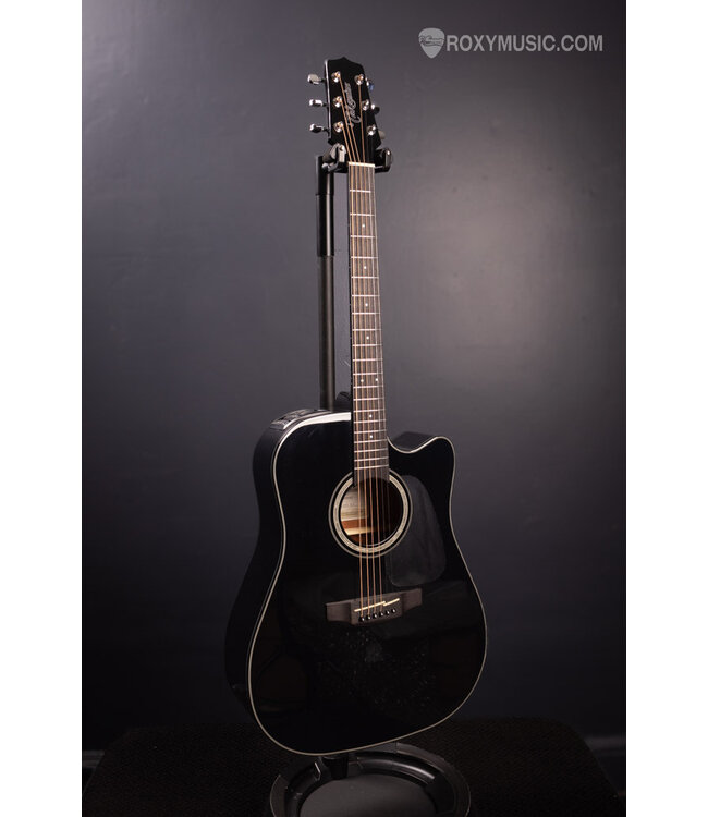 GD30 Cutaway Black Dreadnought Acoustic Electric Guitar
