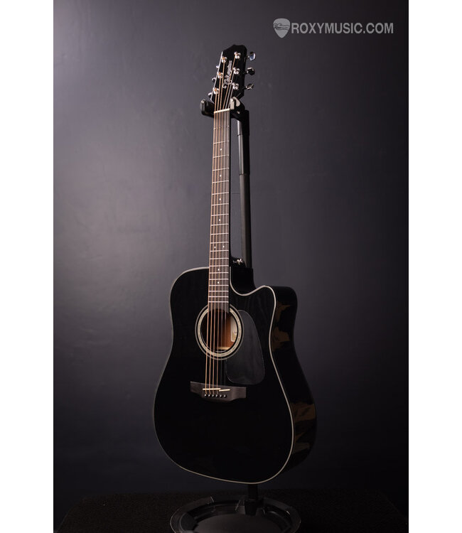 GD30 Cutaway Black Dreadnought Acoustic Electric Guitar