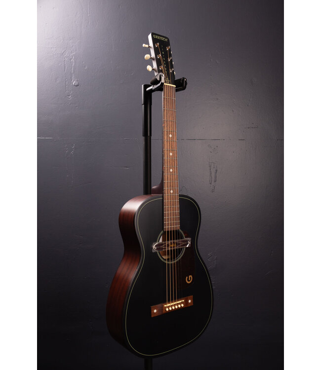 Jim Dandy Deltoluxe Parlor Acoustic-Electric Guitar - Black