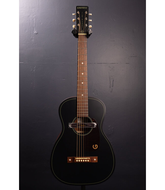 Jim Dandy Deltoluxe Parlor Acoustic-Electric Guitar - Black
