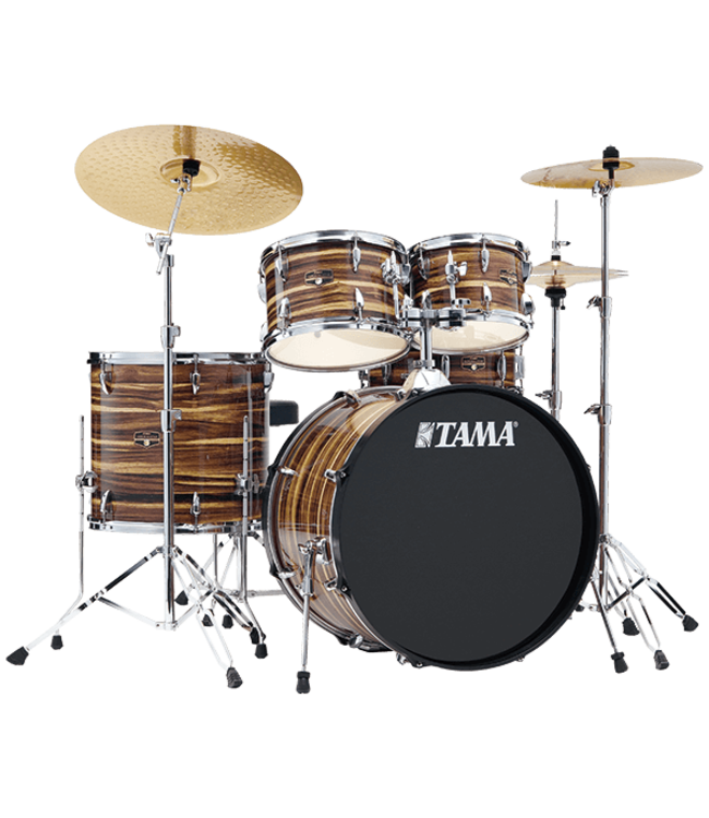 Imperialstar IE52C 5-piece Complete Drum Set with Snare Drum and Meinl Cymbals - Coffee Teak Wrap