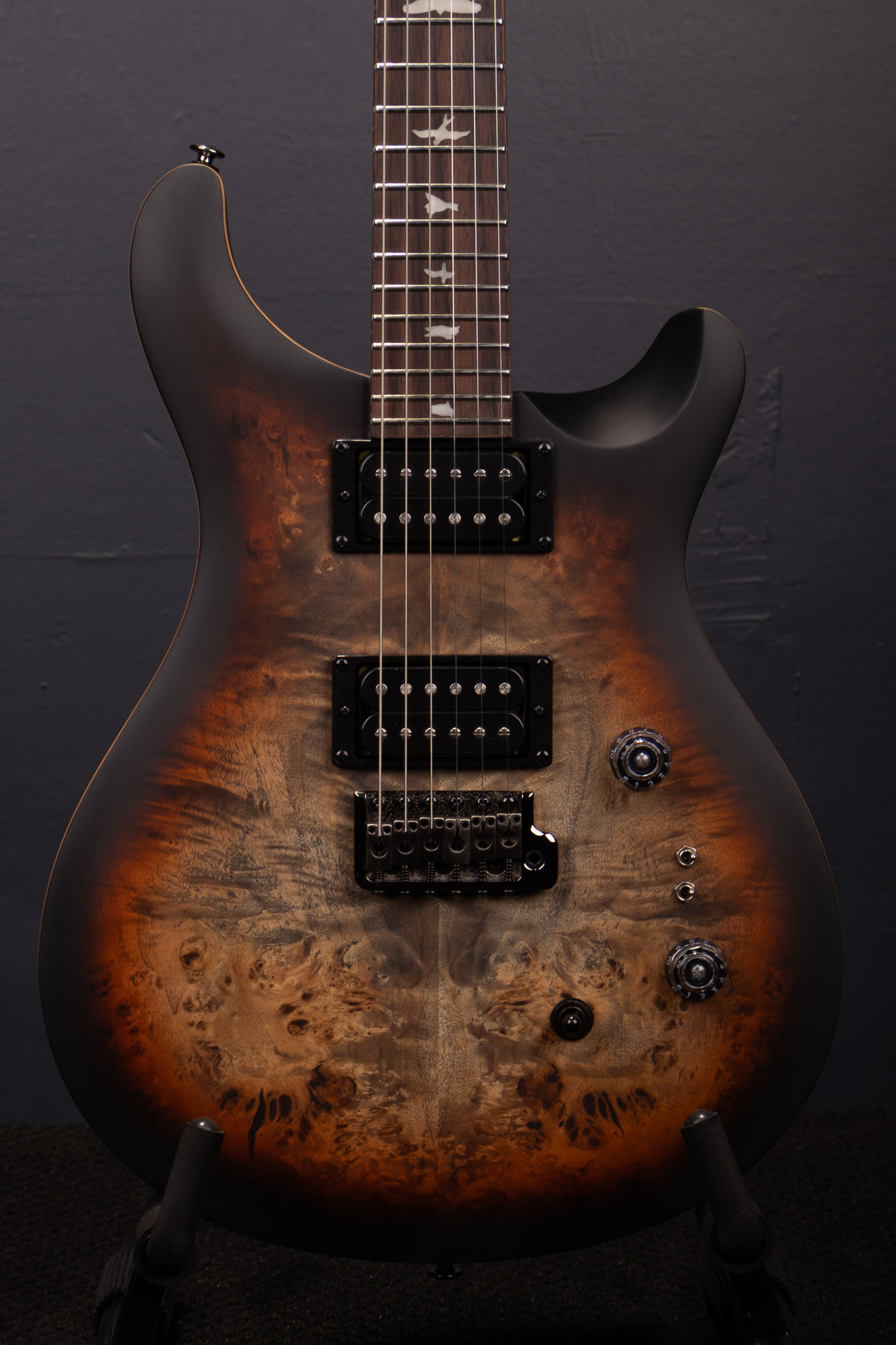 PRS SE Custom 24-08 Exotic Electric Guitar - Charcoal Cherry
