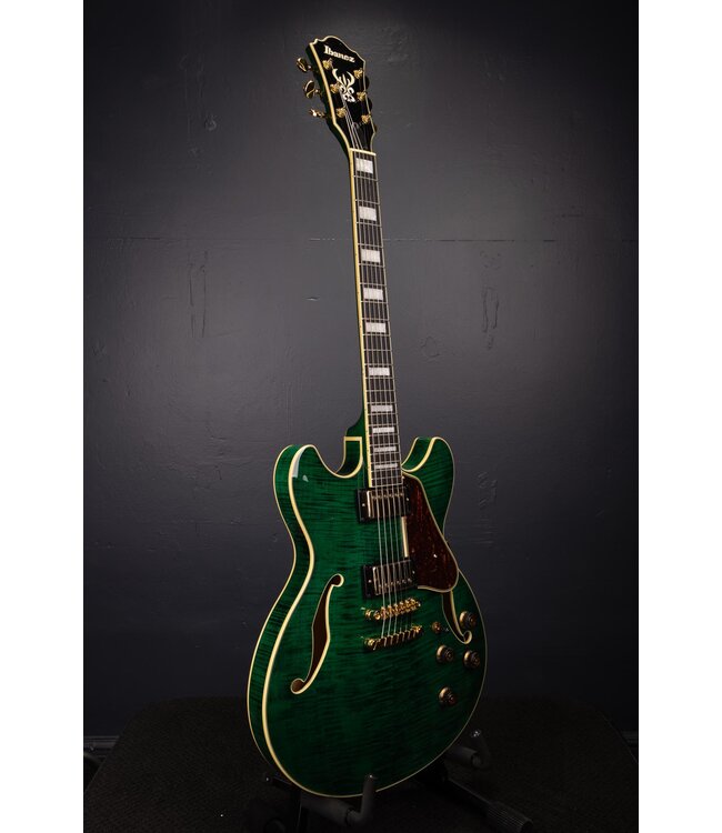 Artcore Expressionist AS93FM Semi-hollow Electric Guitar - Transparent Moss Green