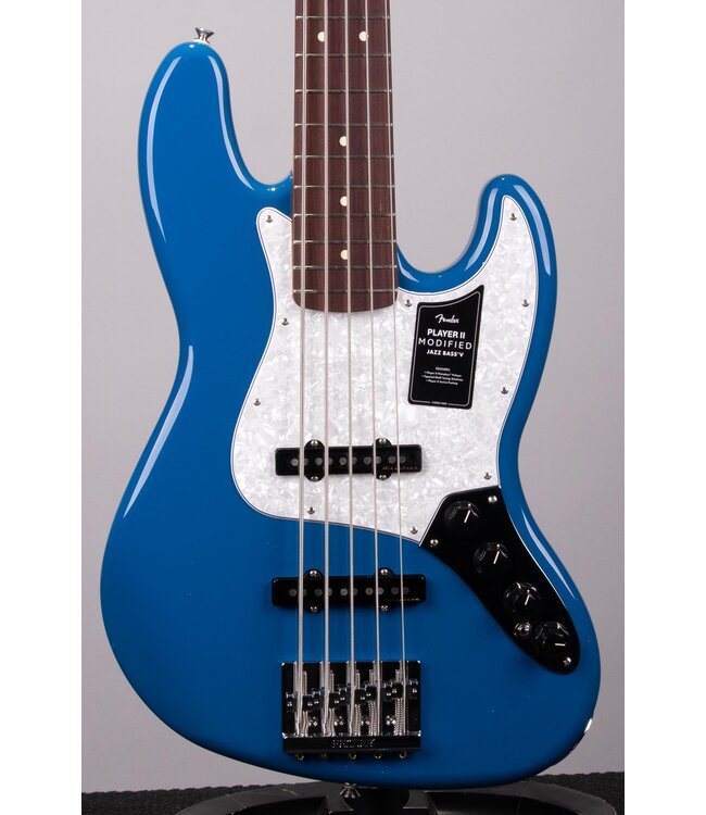 Player II Modified Active Jazz Bass V - Electric Blue, Rosewood Fingerboard