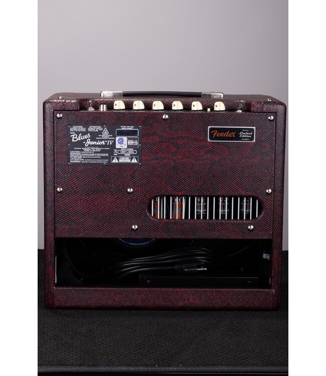 Fender Limited Edition Blues Junior IV Tube Combo Amp - Red Snakeskin, 15-watt with Footswitch