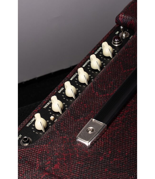 Fender Limited Edition Blues Junior IV Tube Combo Amp - Red Snakeskin, 15-watt with Footswitch