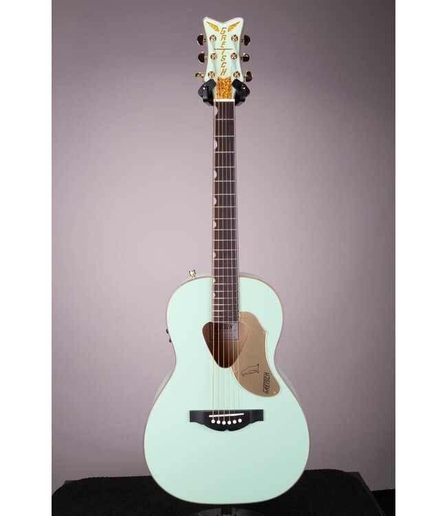 Gretsch G5021E Rancher Penguin Parlor Acoustic/Electric – Mint Metallic, Laurel Fingerboard