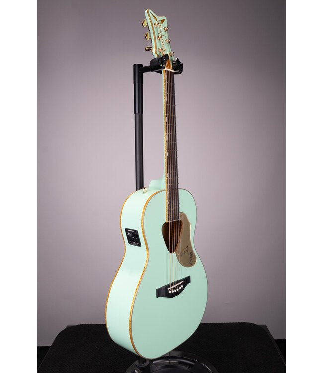 Gretsch G5021E Rancher Penguin Parlor Acoustic/Electric – Mint Metallic, Laurel Fingerboard