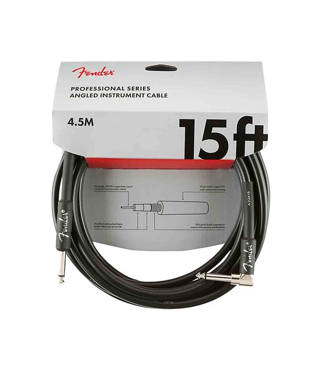 Fender Professional Series  Straight to Right Angle Instrument Cable - Black
