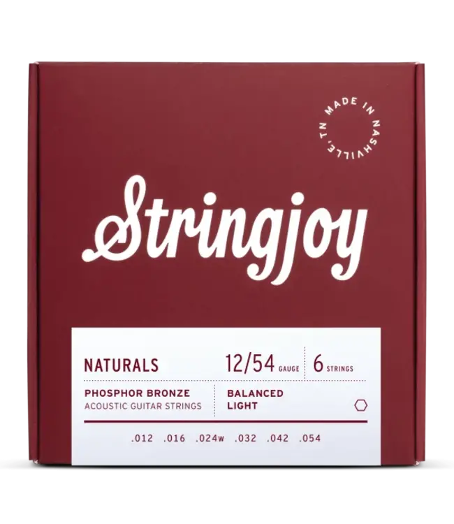 Stringjoy Naturals 12-String Phosphor Bronze Acoustic Guitar Strings