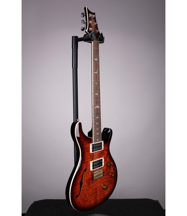 Used PRS SE Custom 24 Semi-Hollowbody Piezo Electric Guitar - With Gig Bag - Orange Tiger Smokeburst