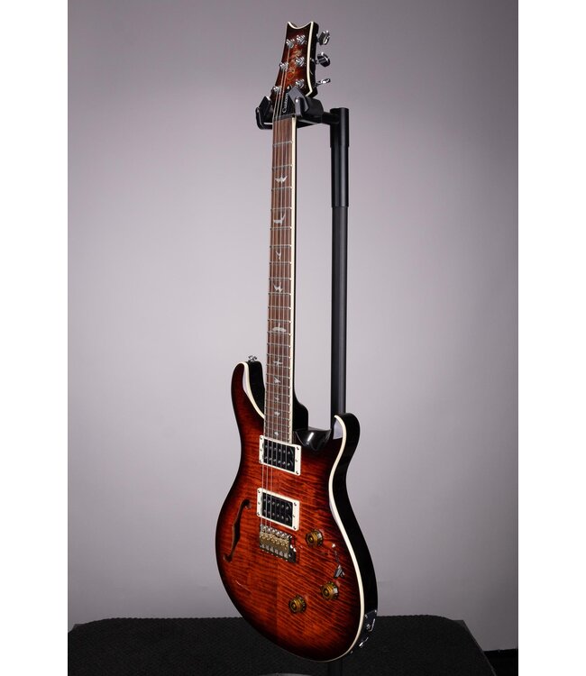 Used PRS SE Custom 24 Semi-Hollowbody Piezo Electric Guitar - With Gig Bag - Orange Tiger Smokeburst