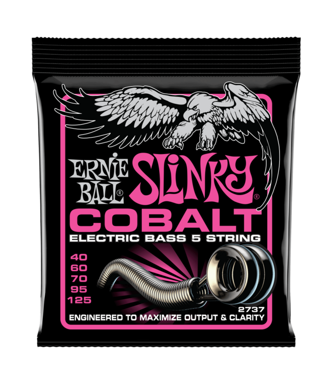 Ernie Ball Super Slinky Cobalt 5-String Electric Bass Strings – 40-125 Gauge