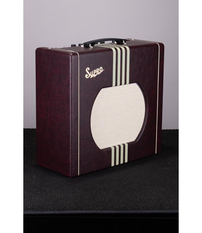 Supro Delta King 12 1x12-inch 15-watt Tube Combo Amp - Burgundy and Cream