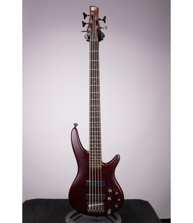 Used Ibanez SR-505 5-String Bass Guitar - Brown Mahogany - with Case